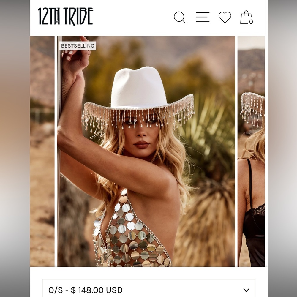 12th Tribe Dolly Cream Cowboy Fringe Hat